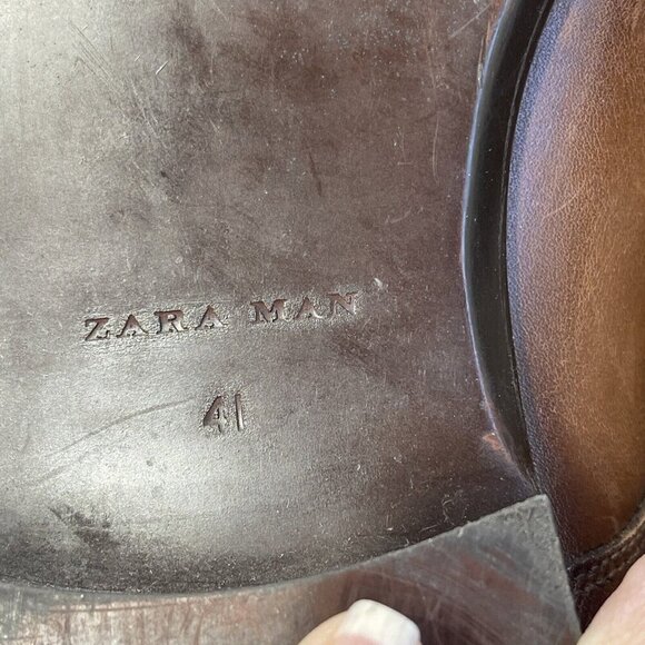 Zara Leather monk strap shoes Size 41 Brown 2452/302/105 531 255/95 - Picture 13 of 15